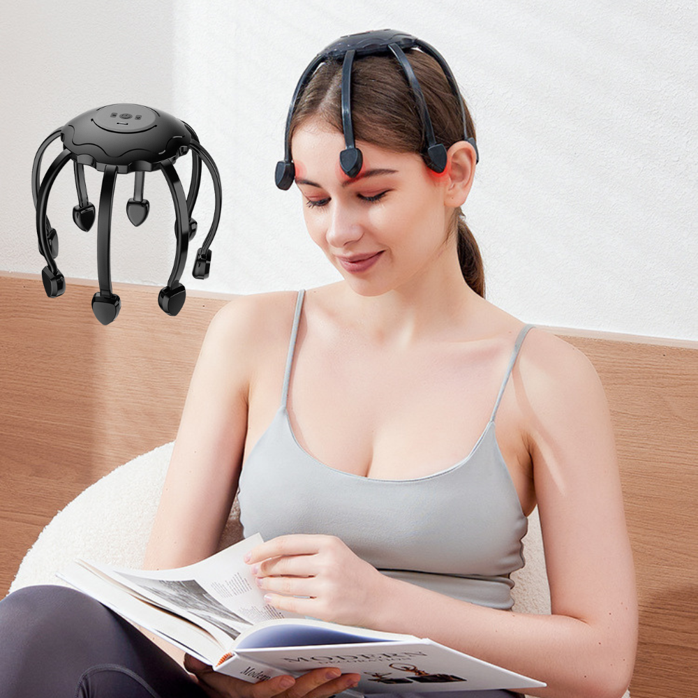 Máy massage đầu giúp giảm căng thẳng sạc pin, mát xa thư giãn lưu thông máu, giảm đau đầu