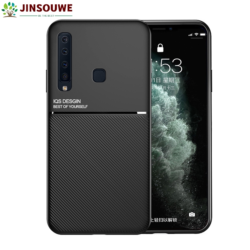 Dành Cho Samsung Galaxy A9 2018 Chống Sốc Nam Trai Kinh Doanh, Kết Cấu Da Mỏng Nhắn Tin Điện Thoại Di Động