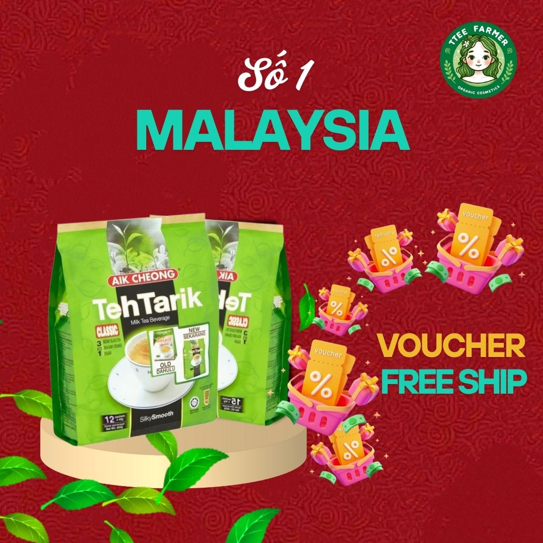 Trà sữa tự pha Malaysia Teh Tarik Aik Cheong Classic vị truyền thống 12 gói × 40g đóng gói tự pha - DATE 2027 