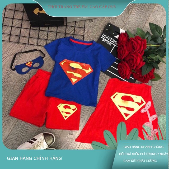 4kg - 18kg Bộ siêu nhân cho bé trai gồm mặt nạ áo choàng