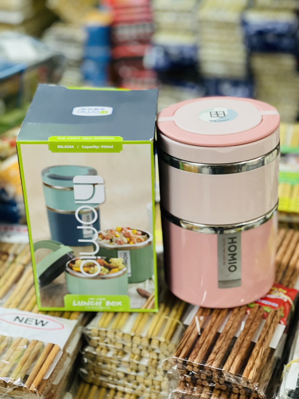 Cà mên homio 02 ngăn 930ml cao cấp cách nhiệt