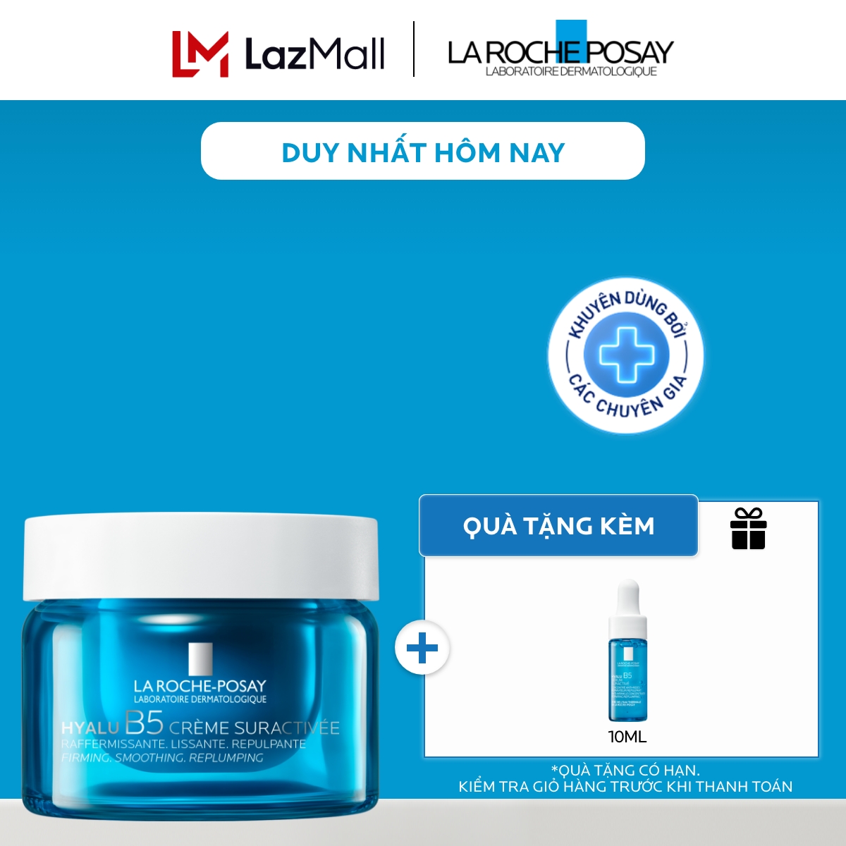 [MỚI] Kem dưỡng ẩm và mờ nếp nhăn La Roche-Posay Hyalu B5 50ml