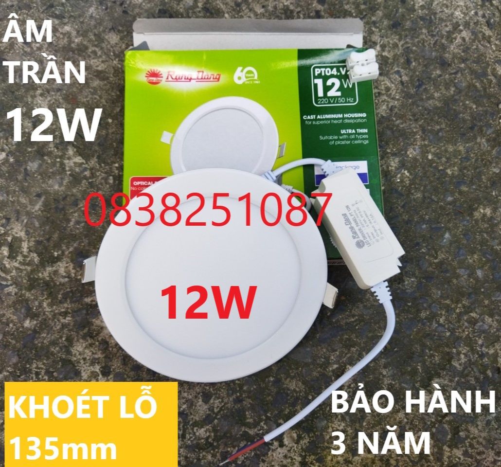 Đèn Led âm trần 12W Rạng Đông xài chip led SamSung