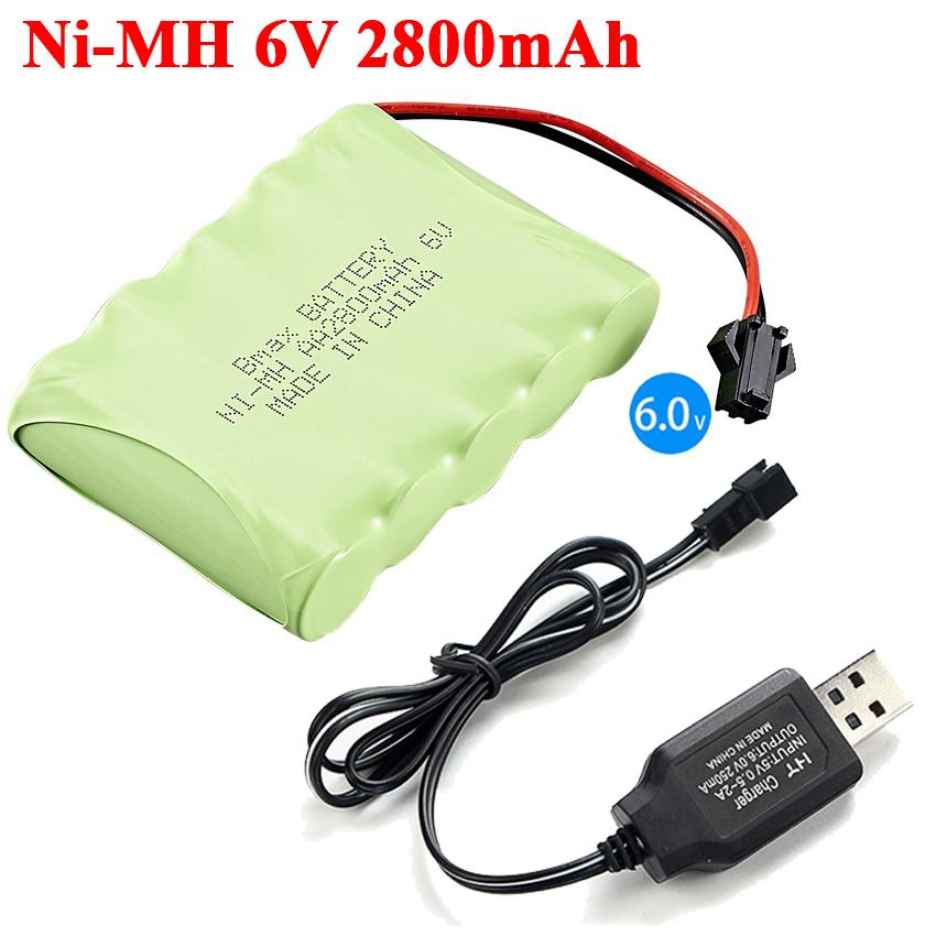 Pin sạc 6v dung lượng 2800mah cổng nối SM cho xe mô hình