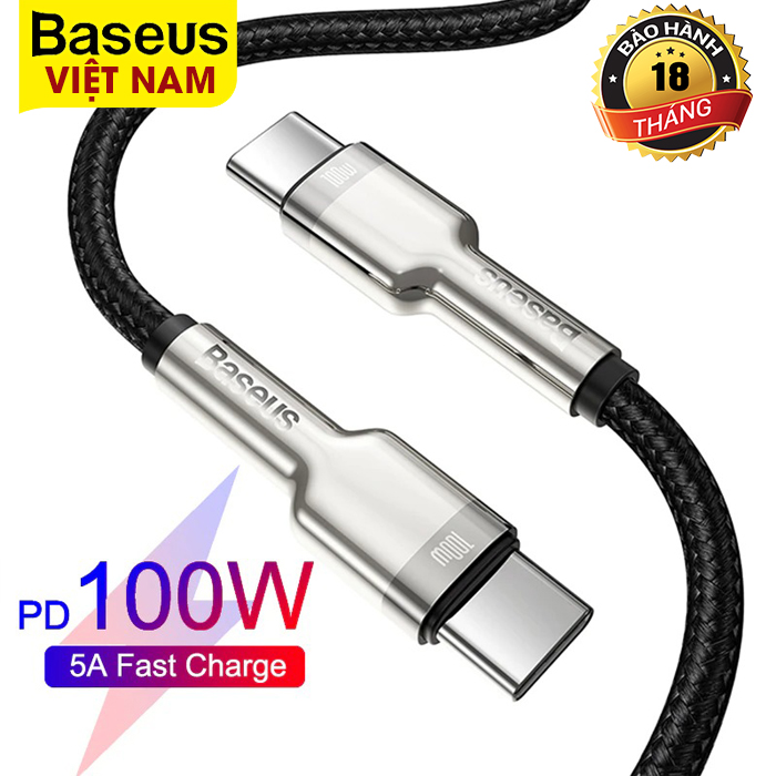 [BẢO HÀNH 12 THÁNG] Cáp sạc nhanh Baseus Type-C - Type-C 5A 100W sạc nhanh QC4.0 cho laptop/ macbook/ samsung/ xiaomi....
