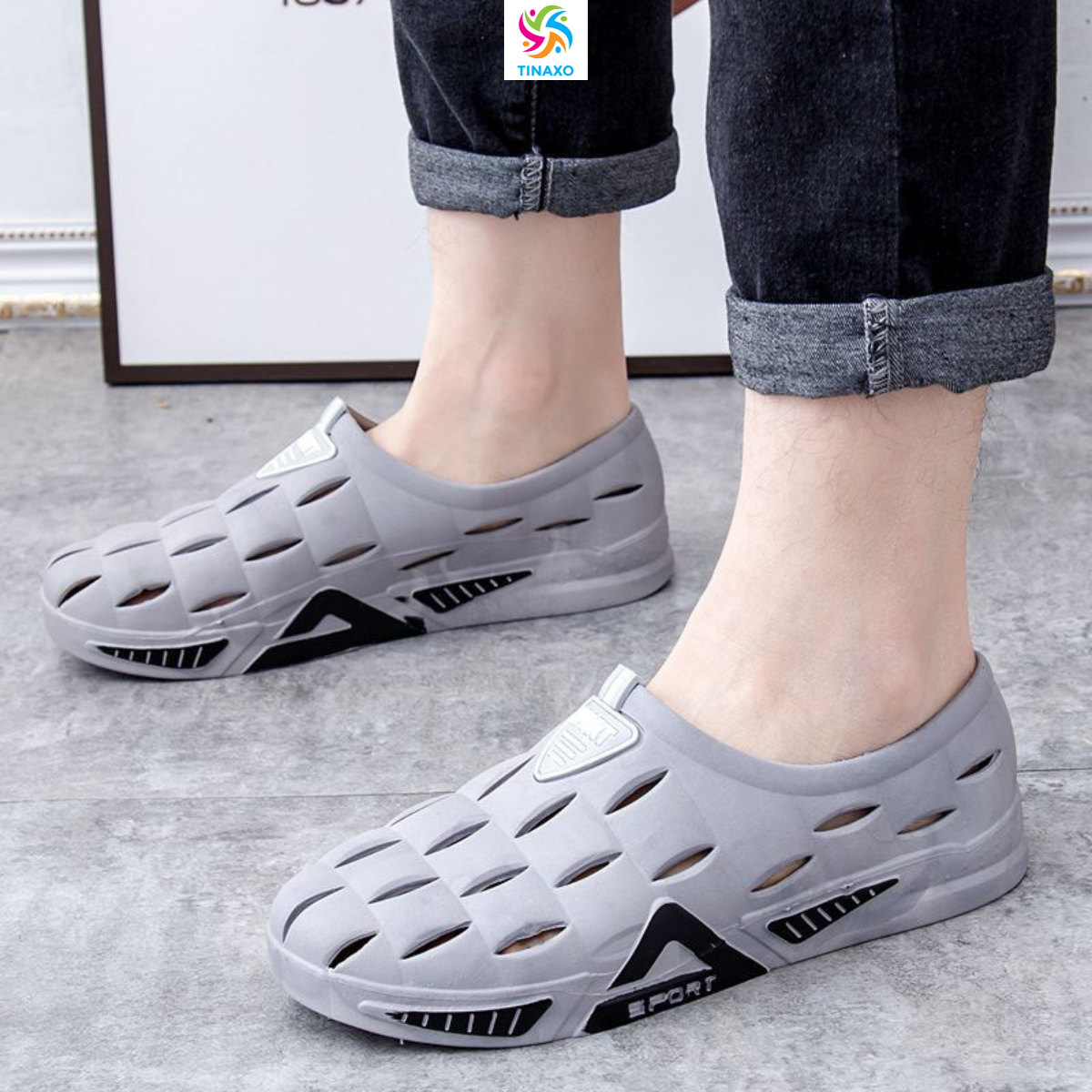 Giày nhựa dẻo, dép nam cao su GS19