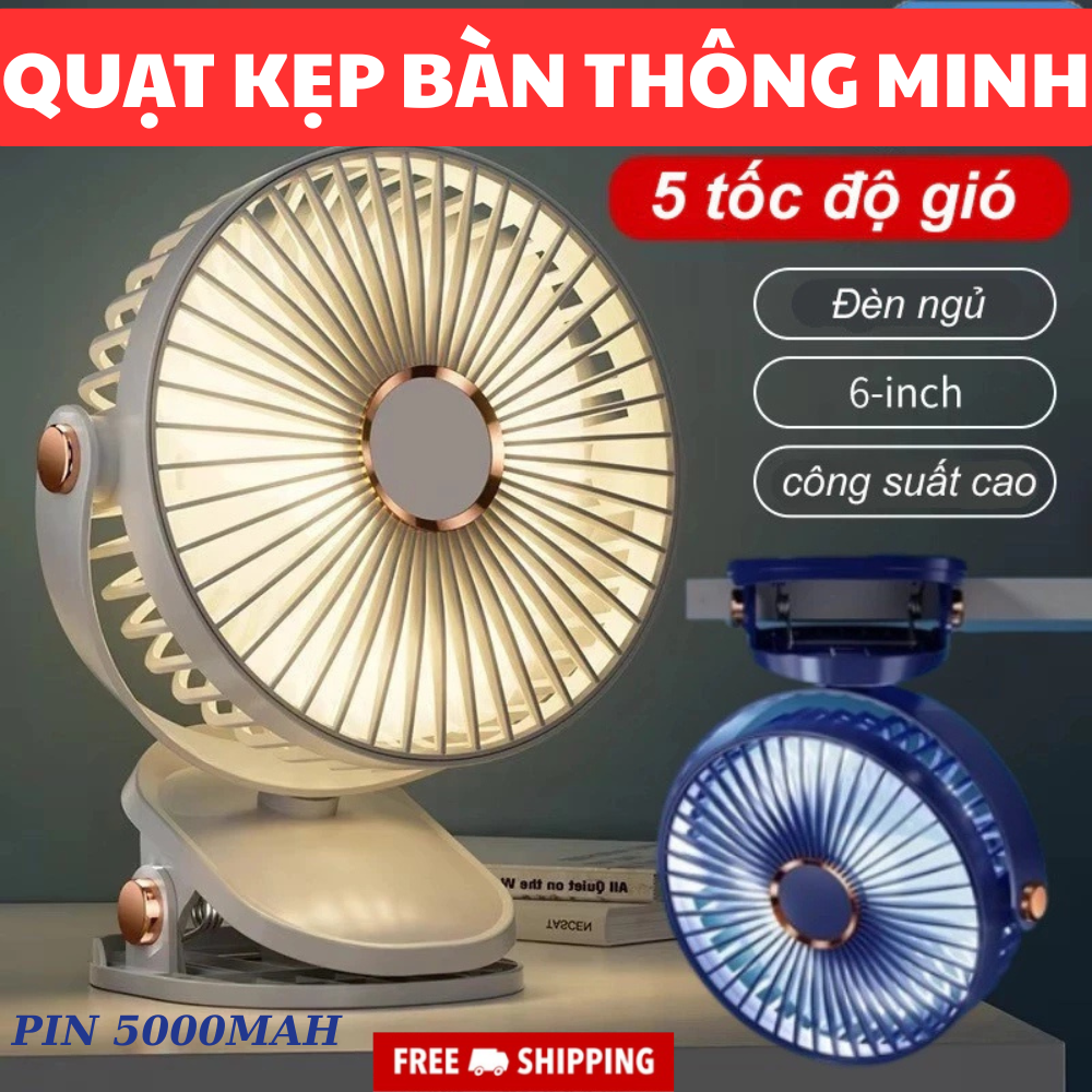   CÔNG SUẤT LỚN PIN KHỦNG 5000MAH    QUẠT KẸP BÀN TÍCH ĐIỆN 5 MỨC ĐỘ GIÓ  3 MỨC ĐỘ ĐÈN PIN - QUẠT MINI KẸP BÀN CÔNG SUẤT LỚN PIN KHỦNG 5000MAH - QUẠT TÍNH ĐIỆN THÔNG MINH SIÊU BỀN SIÊU MÁT - QUẠT KẸP XE ĐẨY CHO BÉ 