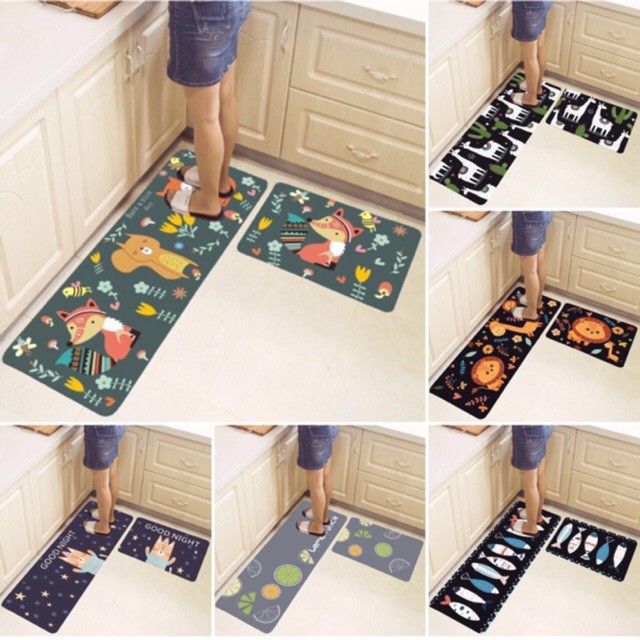 [HCM]Thảm 3D nhà bếp  Combo 2 bộ 2 thảm trải sàn nhà bếp -thảm nhà bếp 3d hàn quốc [màu ngẫu nhiên] giá tốtchống trơn.
