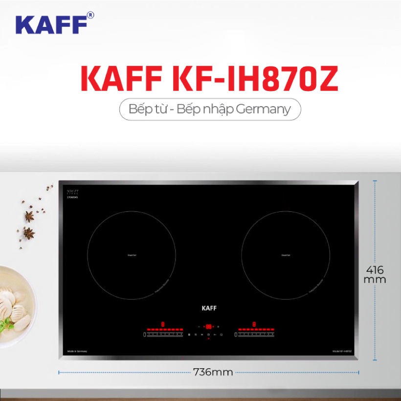 Bếp từ đôi cảm ứng kaff kf-ih870z - bảo hành chính hãng 07 năm