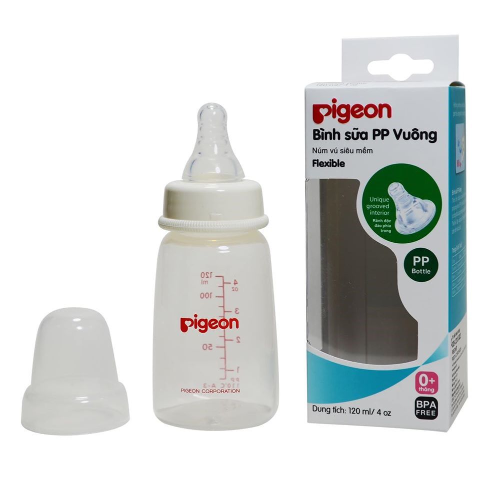 Bình sữa pigeon pp vuông 120ml