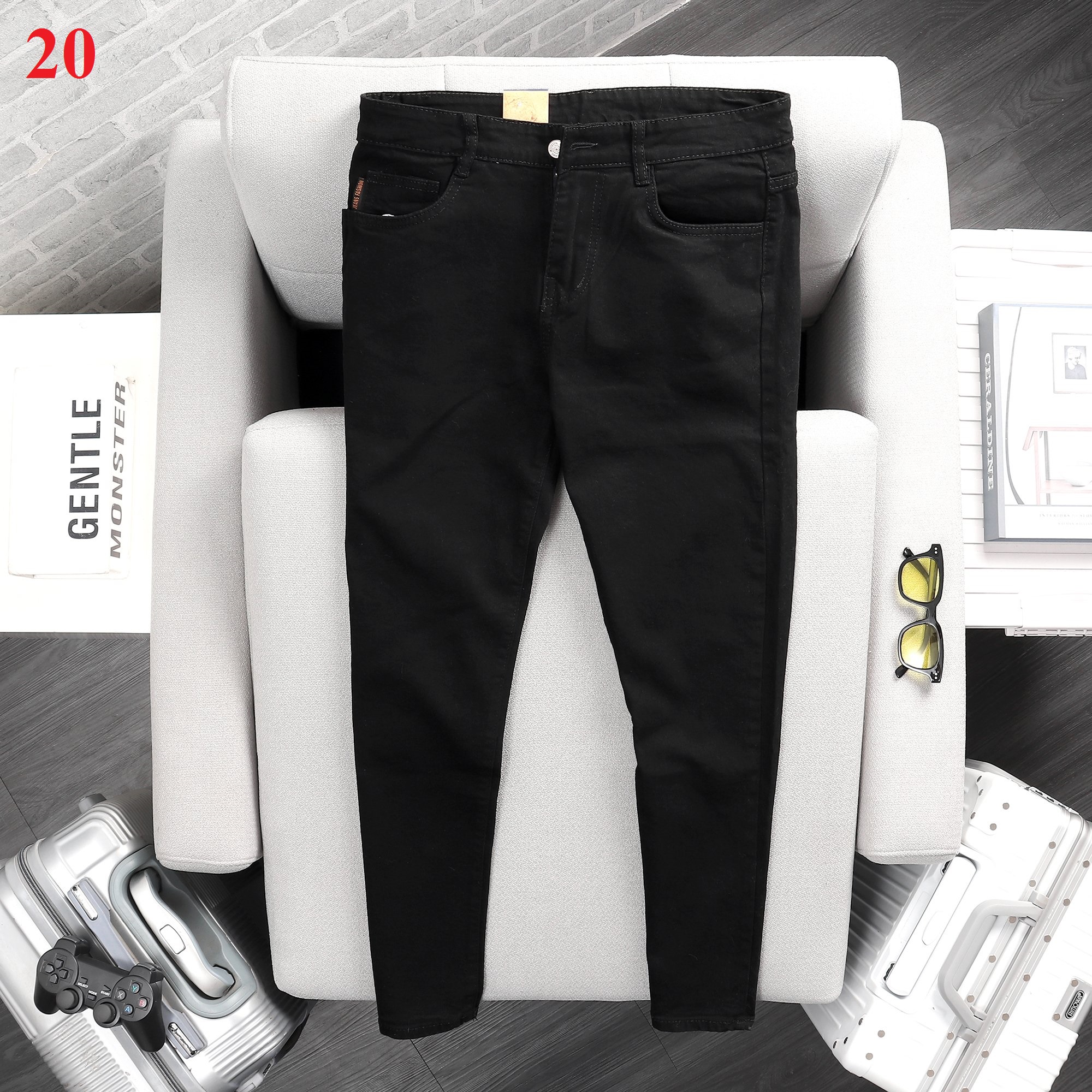 Quần jean nam màu đen rách chất chơi-jean nam đen đẳng cấp ms 20