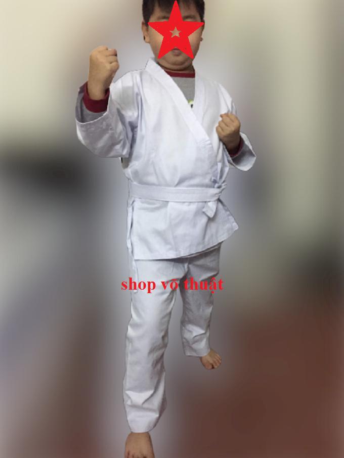 Võ phục quần áo Karate vải kaki dày đường may chắc chắn