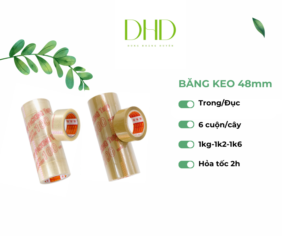 Băng keo 100 yard trong đục