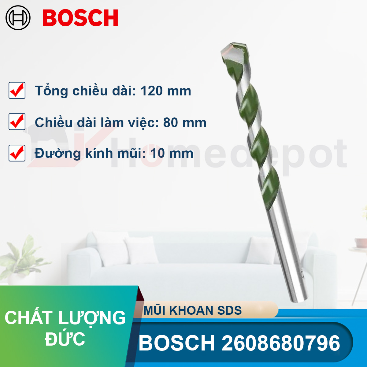 Mũi đa dụng bosch 10x80x120mm