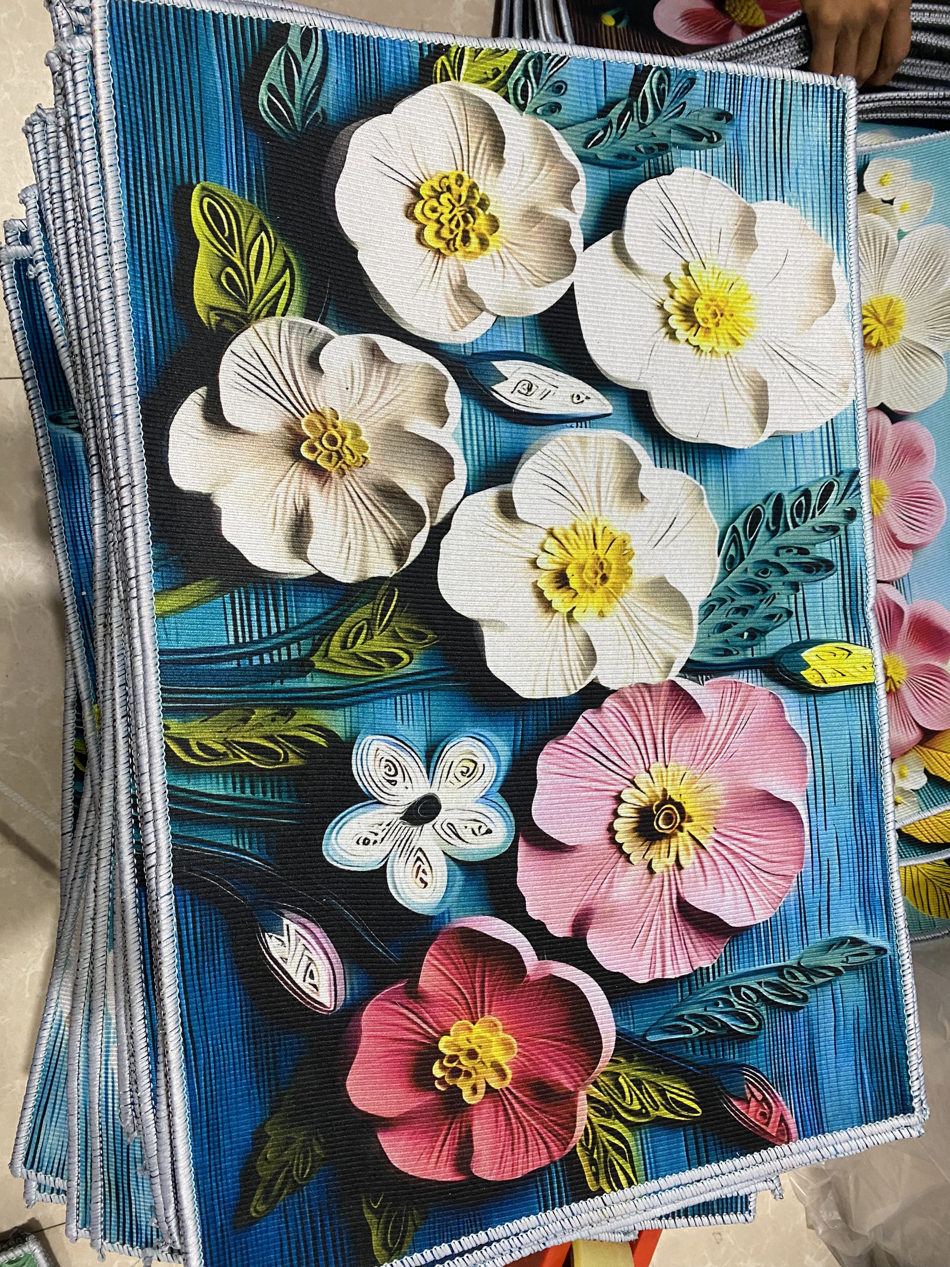 Thảm Lau Chân Bali Dạng Nỉ In Họa Tiết Dạng 5D Phong Cách Hội Họa, Thảm Chùi Chân - Kích Thước 40cm x 60cm dieulinhshop