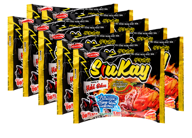 Combo 10 Gói Mì Cay Siukay Acecook Hải Sản 128G