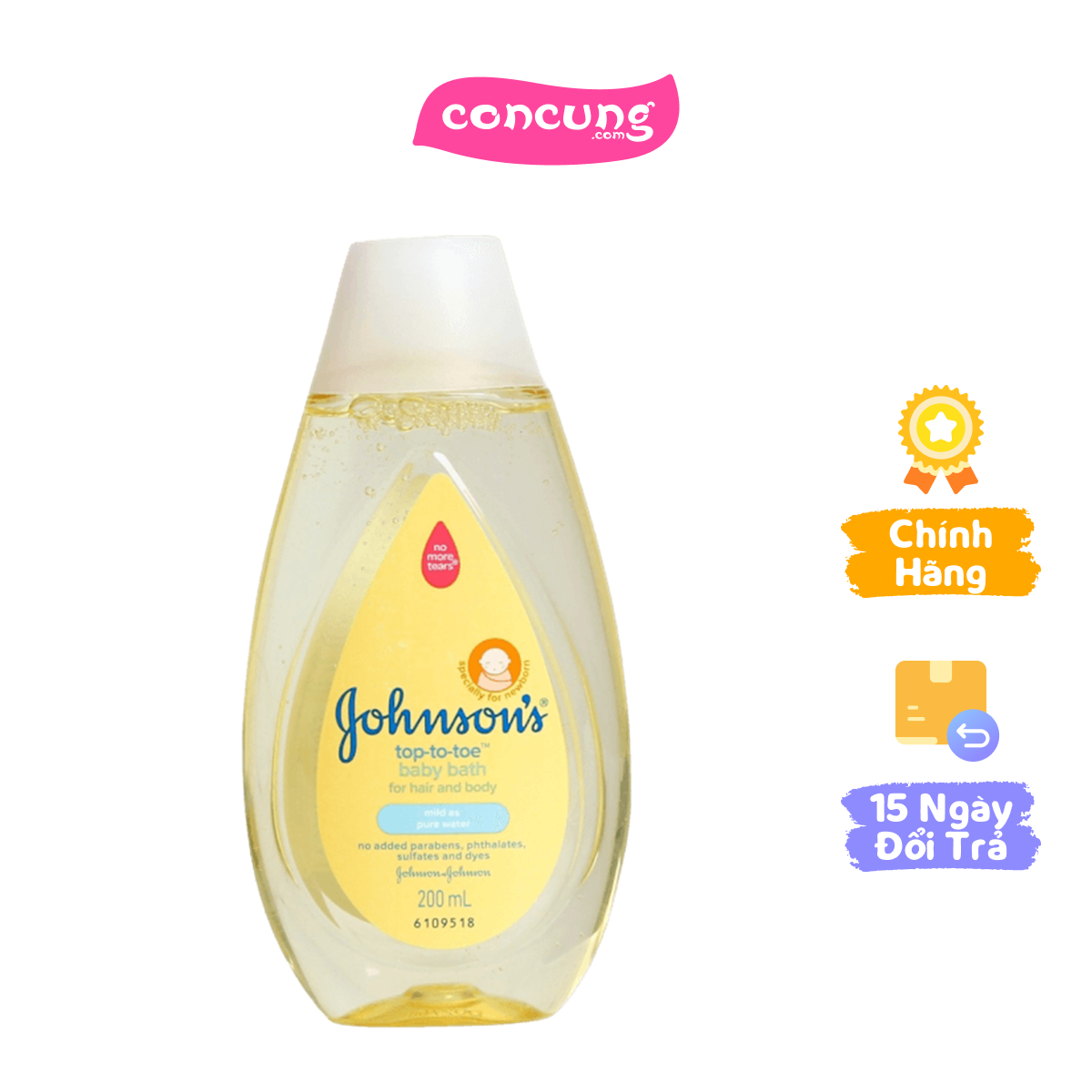 Sữa tắm gội toàn thân Johnson Baby 200ml bao bì mới