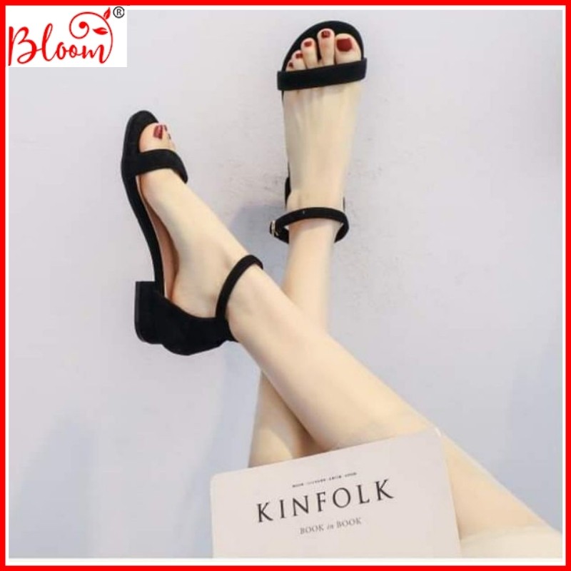 [HCM]Giày cao gót 5p đế vuông quai ngang kiểu dáng basic đẹp Giày cao gót nữ YUKIBLOOM 5p da lộn