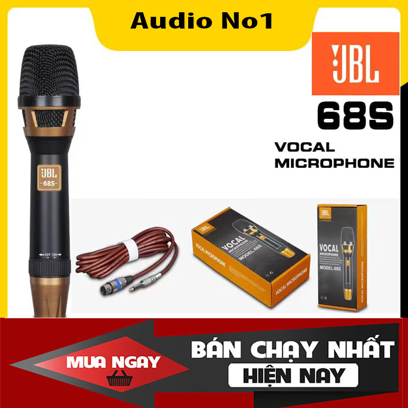 Micro có dây karaoke jbl 68s chống hú, micro hát karaoke gia đình, mic có dây dài 5m, trang bị lọc âm, âm thanh trong trẻo mượt mà, hát cực hay, mic jbl 68s thỏa mãn niềm đam mê ca hát của bạn, bh uy tín 1 đổi 1