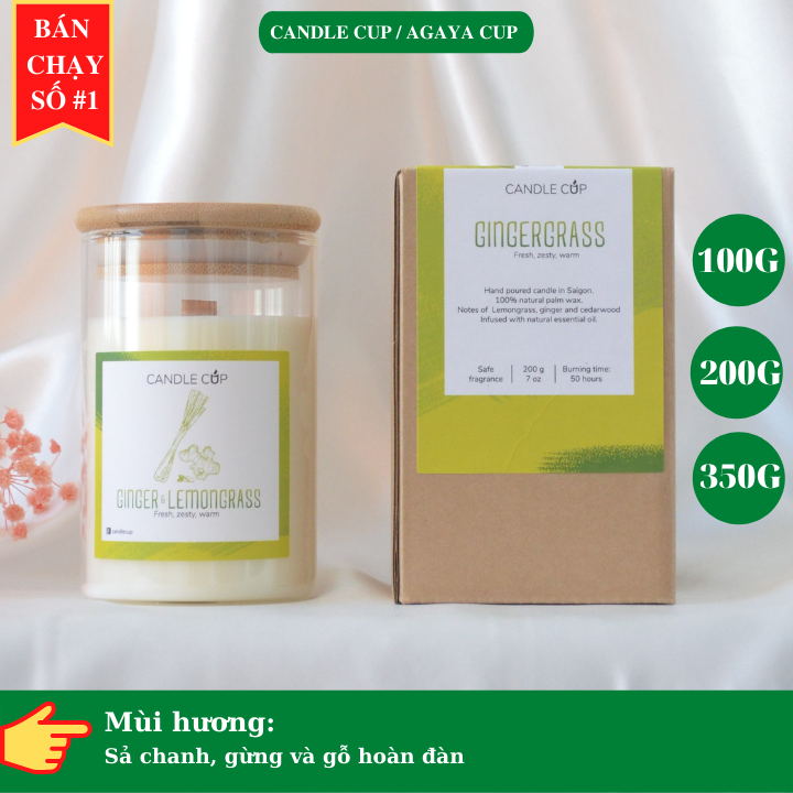 Nến thơm khử mùi agaya candle cup - mùi gingergrass