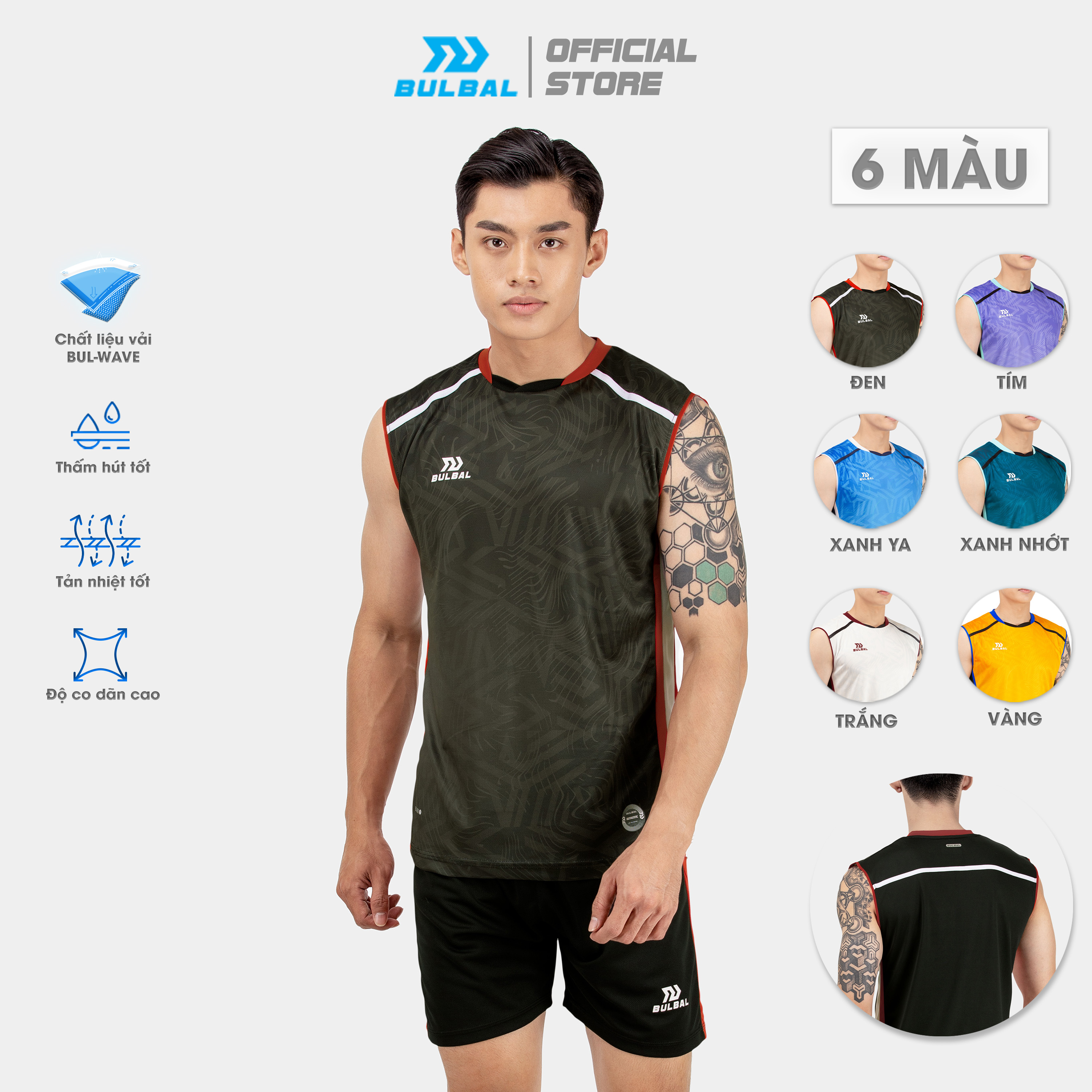 Bộ quần áo bóng chuyền nam Bulbal Asteri cao cấp, chất vải Bul-Wave
