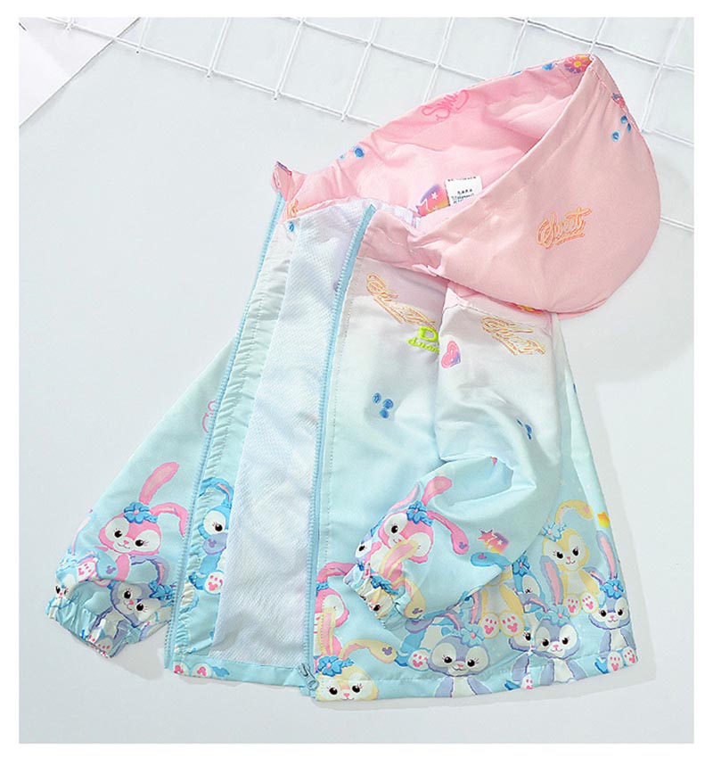 [Storage Clearance] Girls' 2-Layer Windbreaker with Hood, Large Size 25-50kg