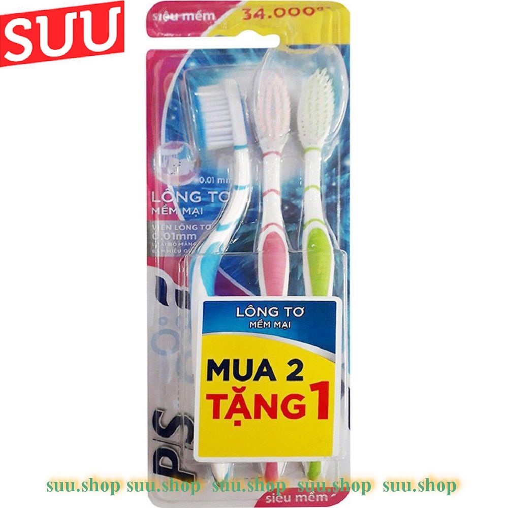 Combo 03 bàn chải đánh răng p/s lông tơ siêu mềm