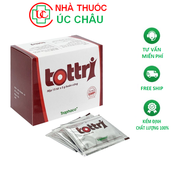 Tottri Traphaco Hỗ trợ cho người bị tri, Giảm sưng đau rát hau mon, sa búi tri, Co các búi tri _ Hộp 15 gói