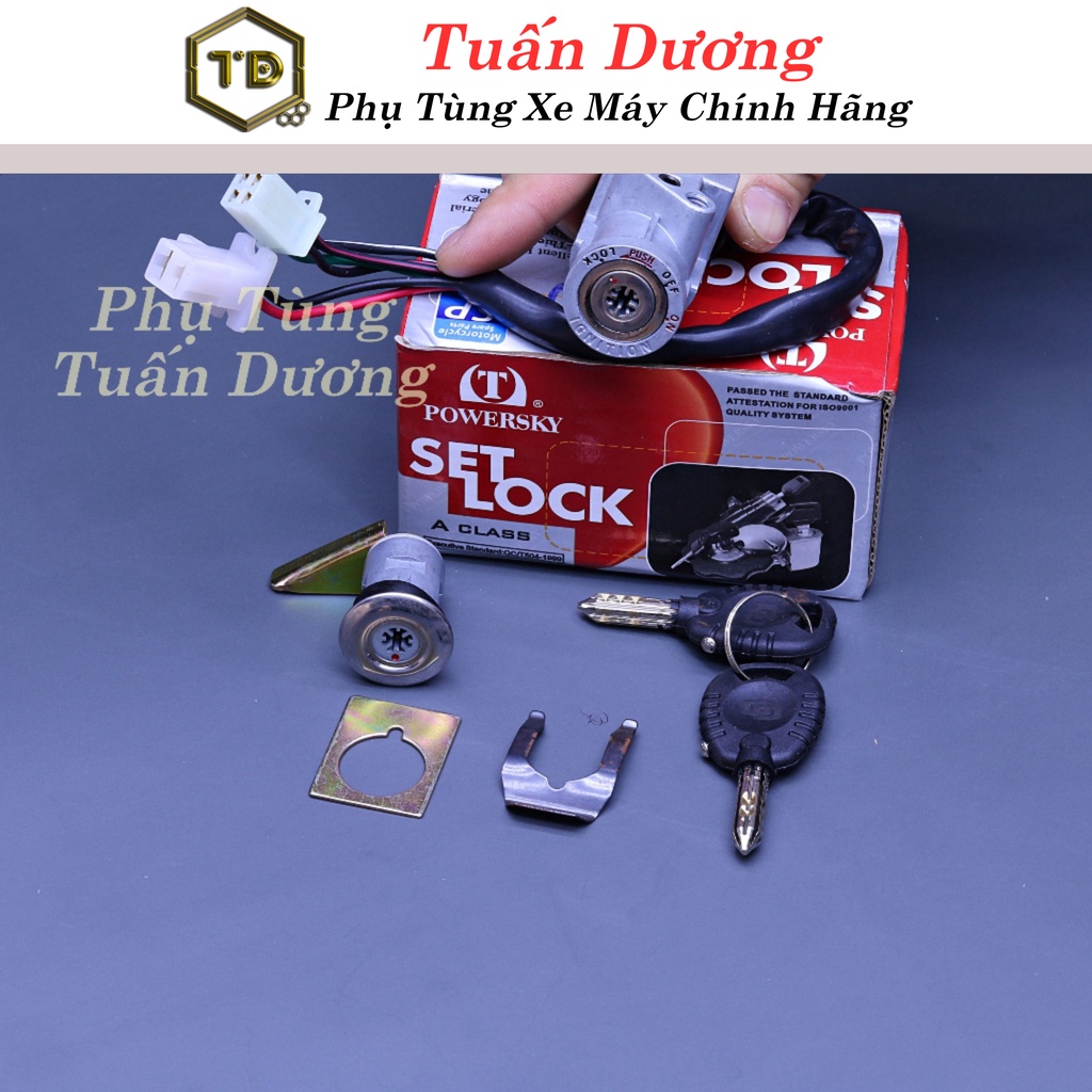 Bộ khóa 8 cạnh cho xe Dream Thái và Dream Việt - Lắp được cho cả Dream Thái, Super Dream, Wave Alpha, Wave a