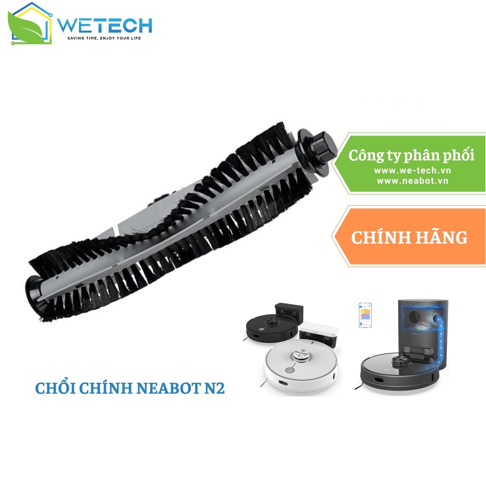 Chổi chính cho robot hút bụi lau nhà tự đổ rác Neabot nomo N2 và N2 lite