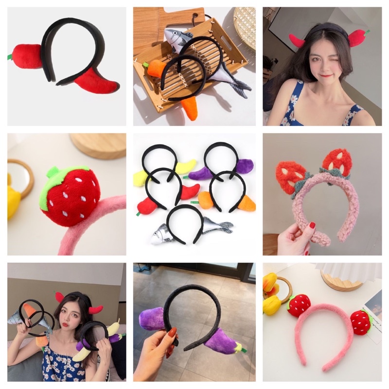Băng đô, bờm hình hoa quả nhồi bông xinh xắn