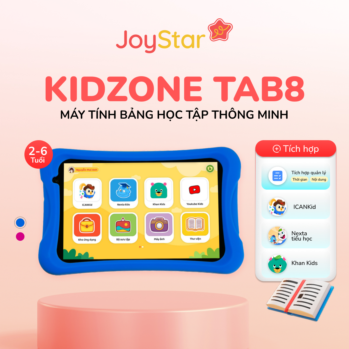 Máy tính bảng Masstel Tab 8 Kidzone quản lý thời gian cho bé - 1 đổi 1 trong 100 ngày