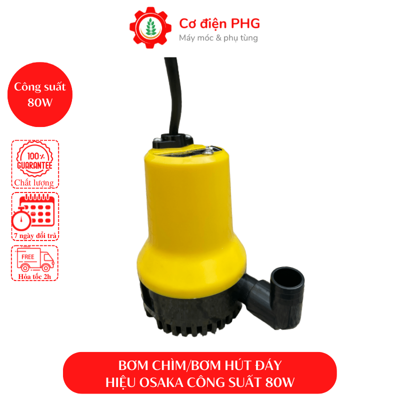 Máy bơm chìm dùng để hút nước chống ngập, hút nước thải 12V DC công suất 80W | Máy bơm tõm | Bơm hút đáy
