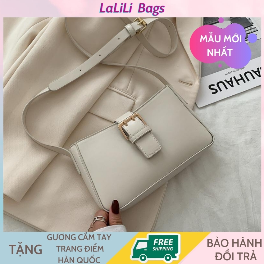 Túi xách nữ - TẶNG KÈM GƯƠNG CẦM TAY MINI - Túi đeo chéo LALILI BAGS Túi nữ thời trang da PU cao cấp phong cách Hàn Quốc