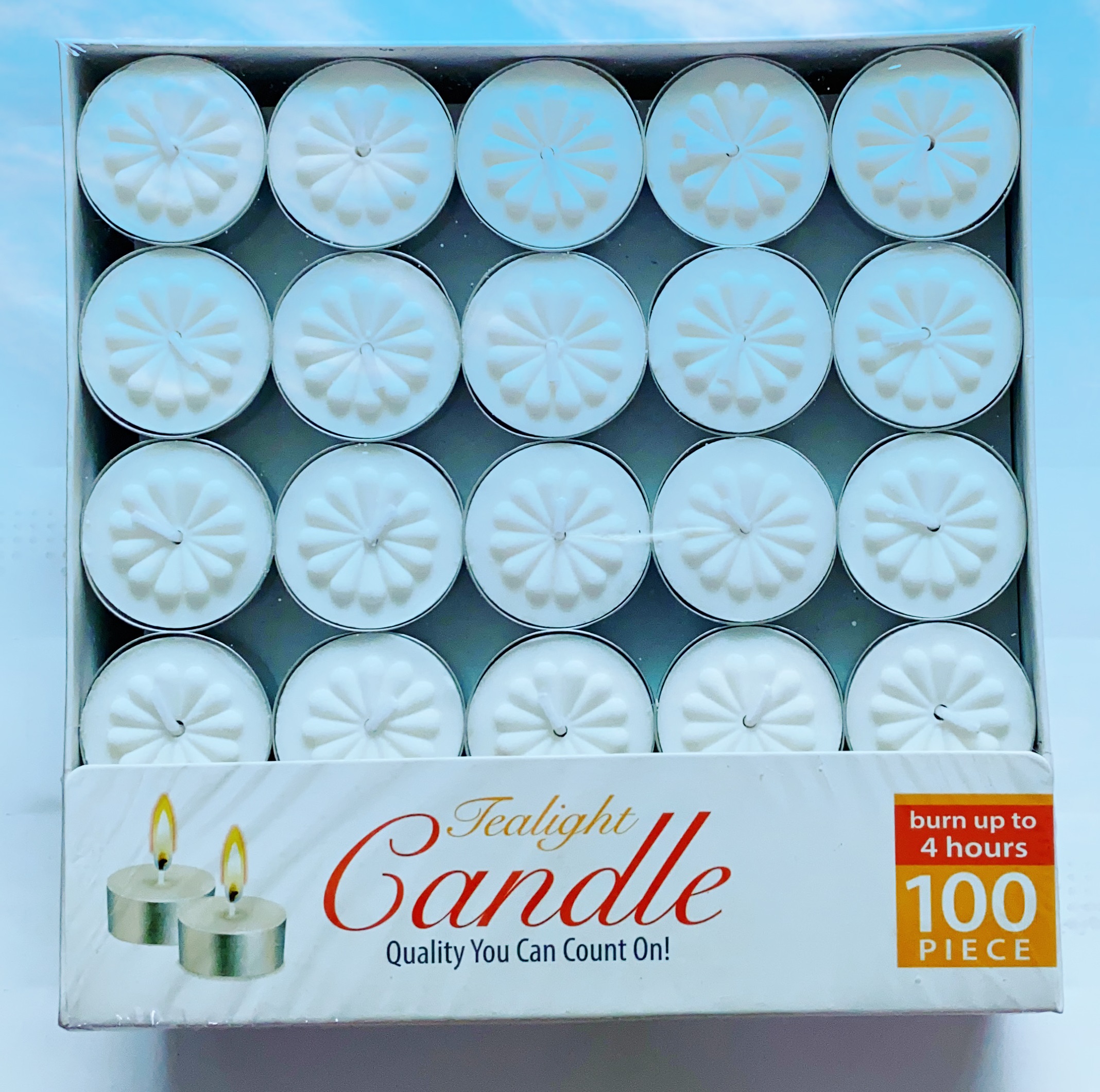 Nến tealight hoa mai 100 viên không mùi không khói đốt cháy 4 tiếng