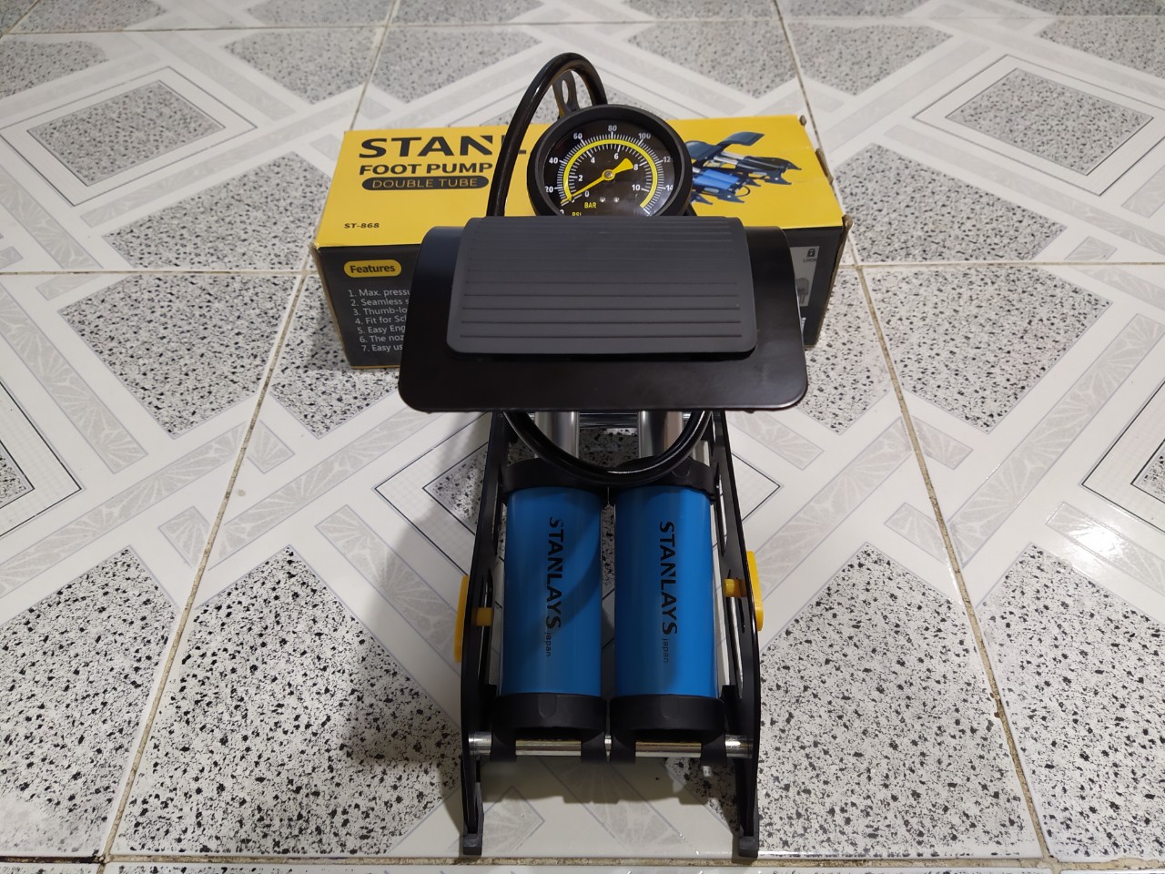 Bơm đạp 2 ống STANLAYS hoặc 1 ống STANLAYS