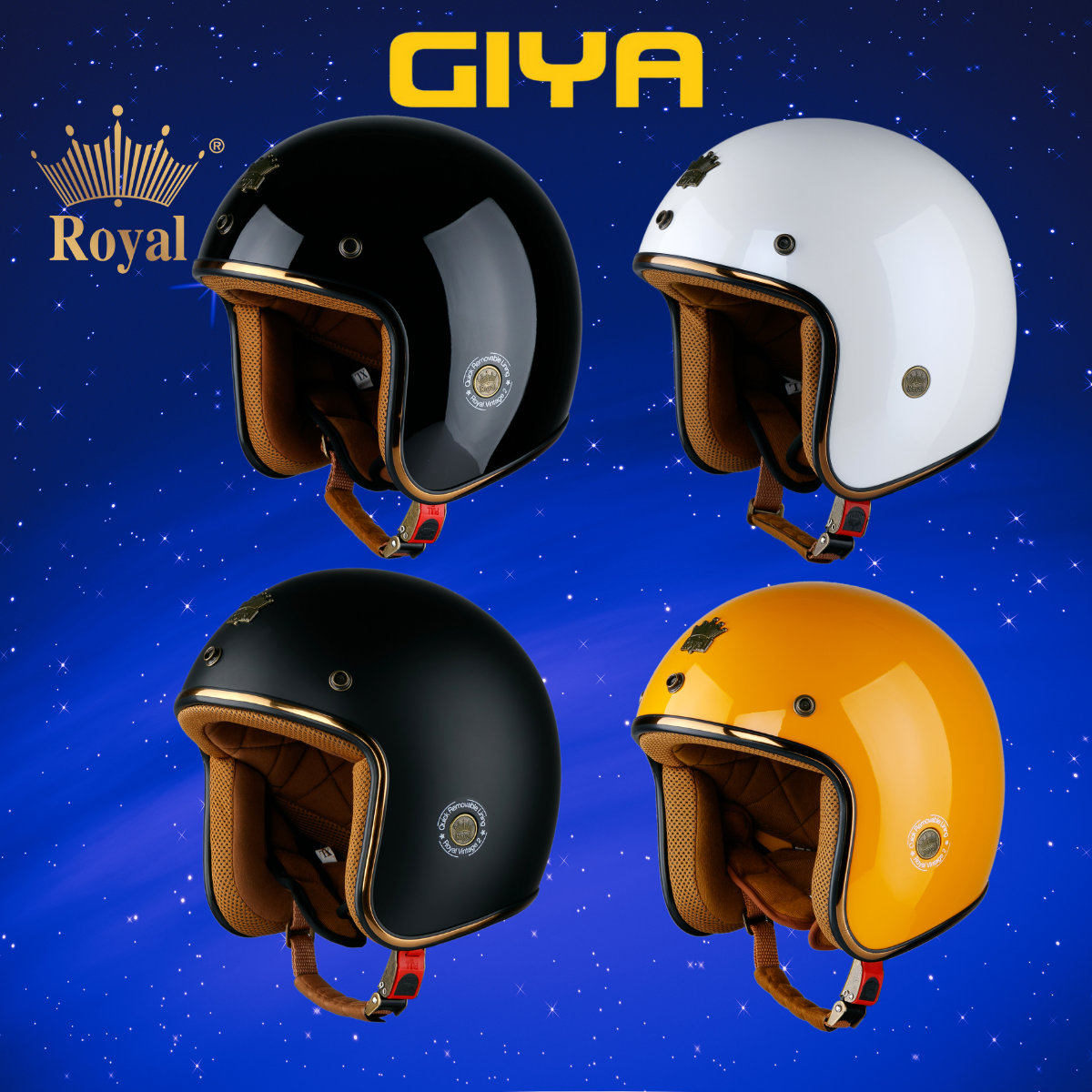 Nón bảo hiểm xe máy 3/4 Royal M20C có nhiều màu, nhiều size mũ xe máy dành cho nam và nữ, bảo hành 12 tháng - Giya Helmet LT2