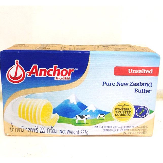 Bơ lạt anchor new zealand 200g - hàng chính hãng - bơ làm bánh cao cấp