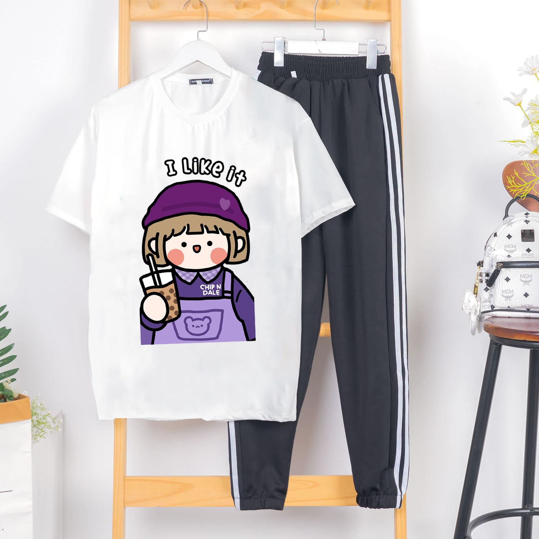 ● Sét Bộ Quần Áo Nữ Mặc ở Nhà Siêu Xinh Cute In Hoạt Hình Dễ Thương Bé Like It