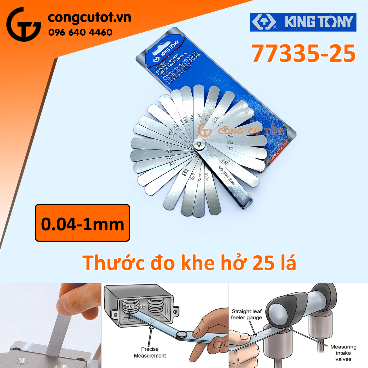 Thước lá kingtony 77335-25 - thước đo khe hở 25 lá