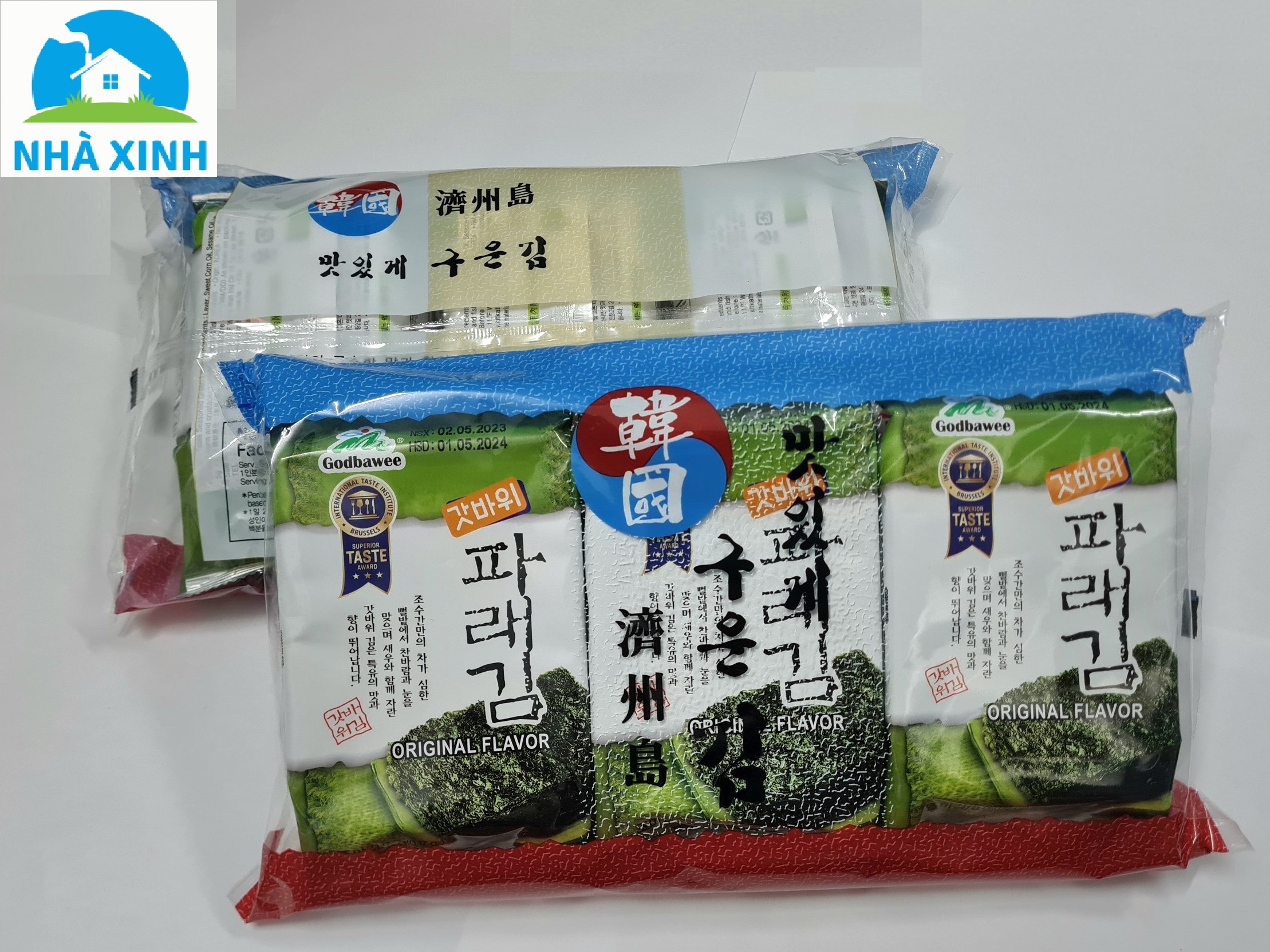 Lốc 3 gói Tảo ăn liền Green Dr.Kim Godbawee Hàn Quốc 5g gói