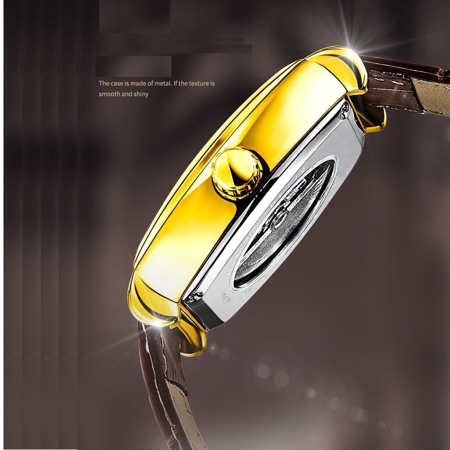 đồng hồ cơ tự động nam aokulasic automatic dây da cao cấp mặt chữ nhật cách điệu thiết kế lộ máy - đẳng cấp phái mạnh 5