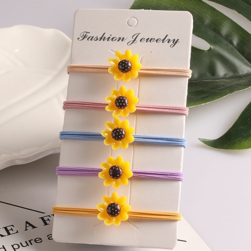 🌼🌼 set 10 dây cột tóc hoa cúc vàng