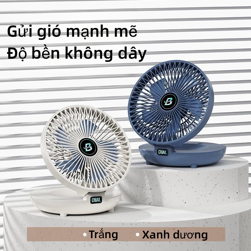 2023 Quạt Mini Tích điện Treo Tường để Bàn 3 Tốc độ Gió Nhỏ Gọn Thiết Kế Sang Trọng Quạt Bàn Văn Phòng