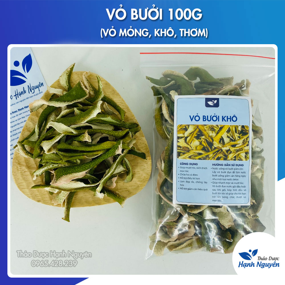 100g vỏ bưởi khô mượt tóc, đẹp da - thảo dược hạnh nguyên
