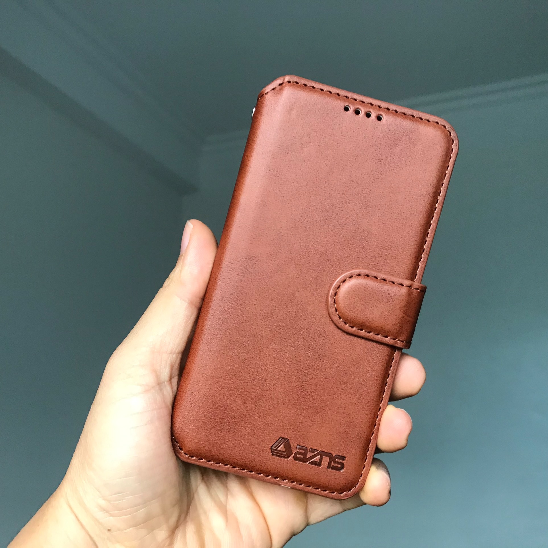 Bao da kèm ví Samsung A70 A80 A60 gập nắp ốp mềm thiết kế chất da mịn, mềm, bền màu - azns