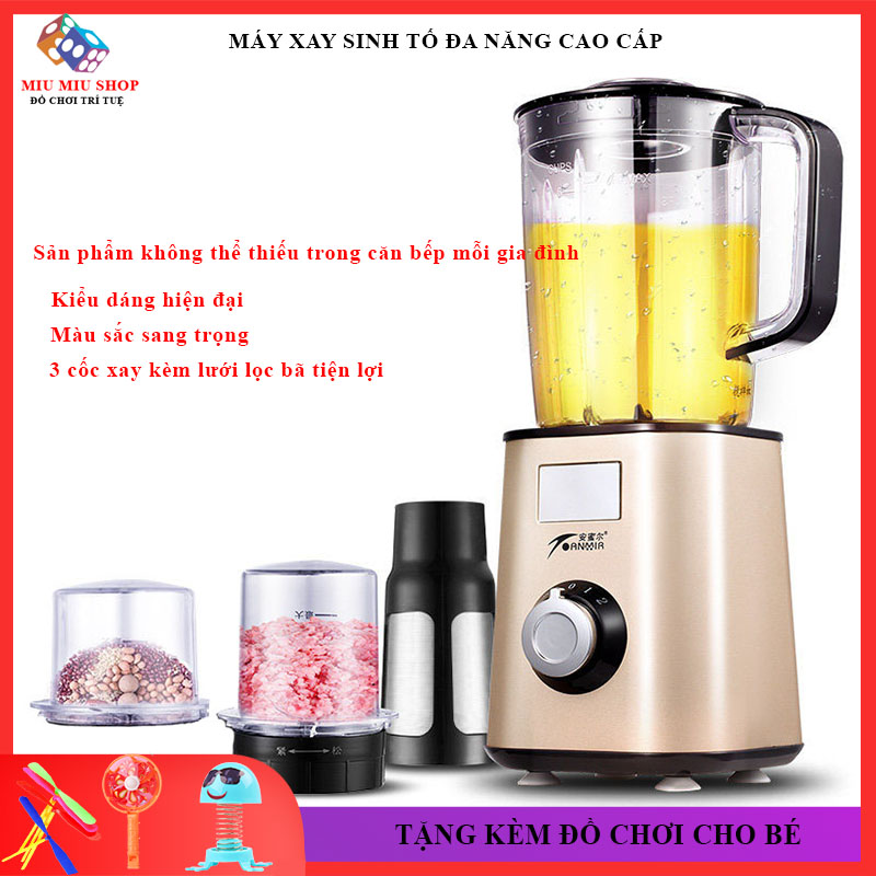 [Tặng Thêm Quà] Máy xay sinh tố, máy xay trái cây, máy xay công nghiệp đa năng, công suất 450w, 3 cối có lưới lọc, bảo hành 1 năm, lỗi đổi mới trong 3 ngày đầu nhận hàng