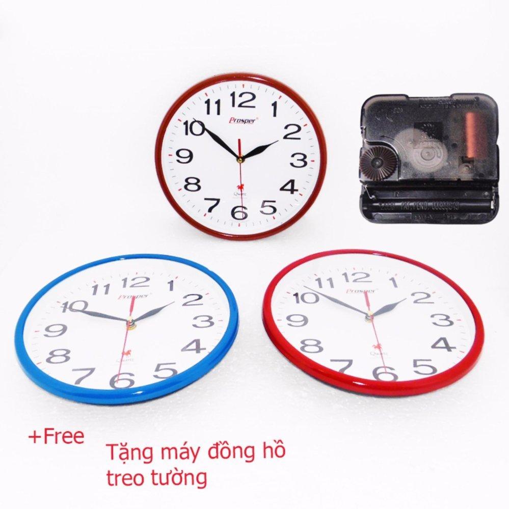 Đồng hồ treo tường prosper đh-pp25 25cm + tặng máy đồng hồ treo tường