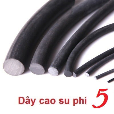 Dây/Gioăng cao su tròn phi 5, đặc, đen, chịu dầu, làm kín tốt