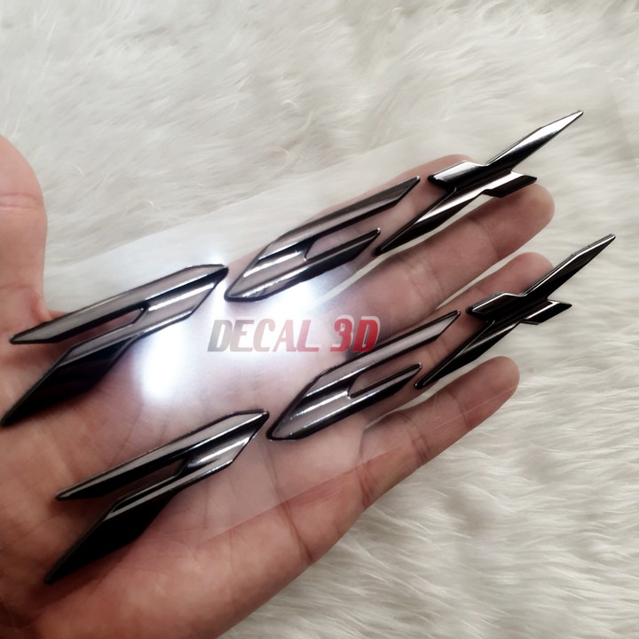 Tem PCX 2021 chữ nổi màu đen khói hàng zin cao cấp cực đẹp - 1 cặp